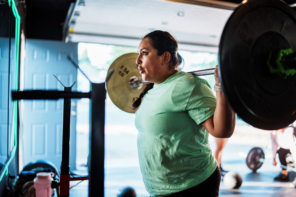 Mature woman doing strength training for bone density after menopause