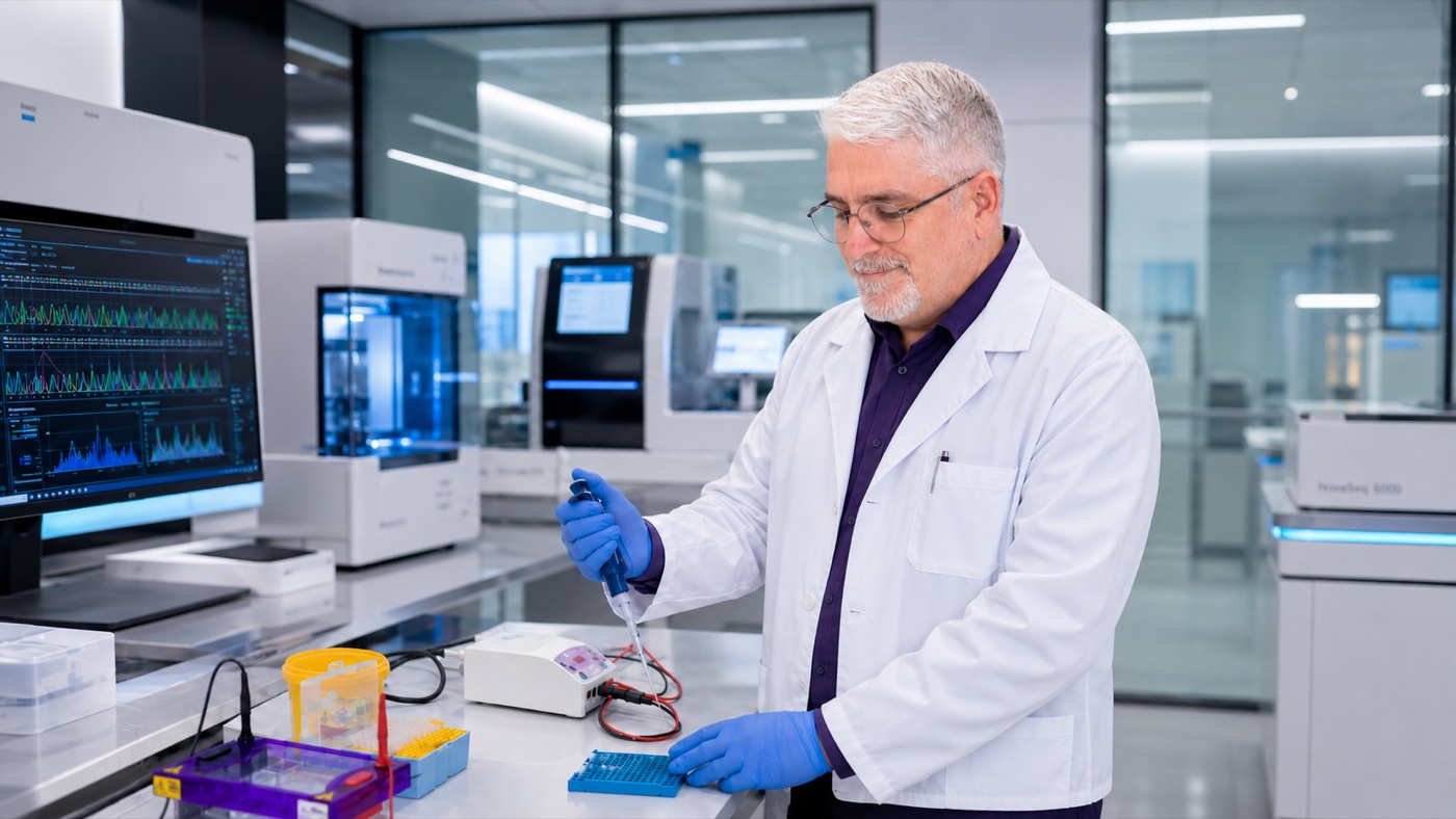 Dr. Server Bozdogan in the laboratory